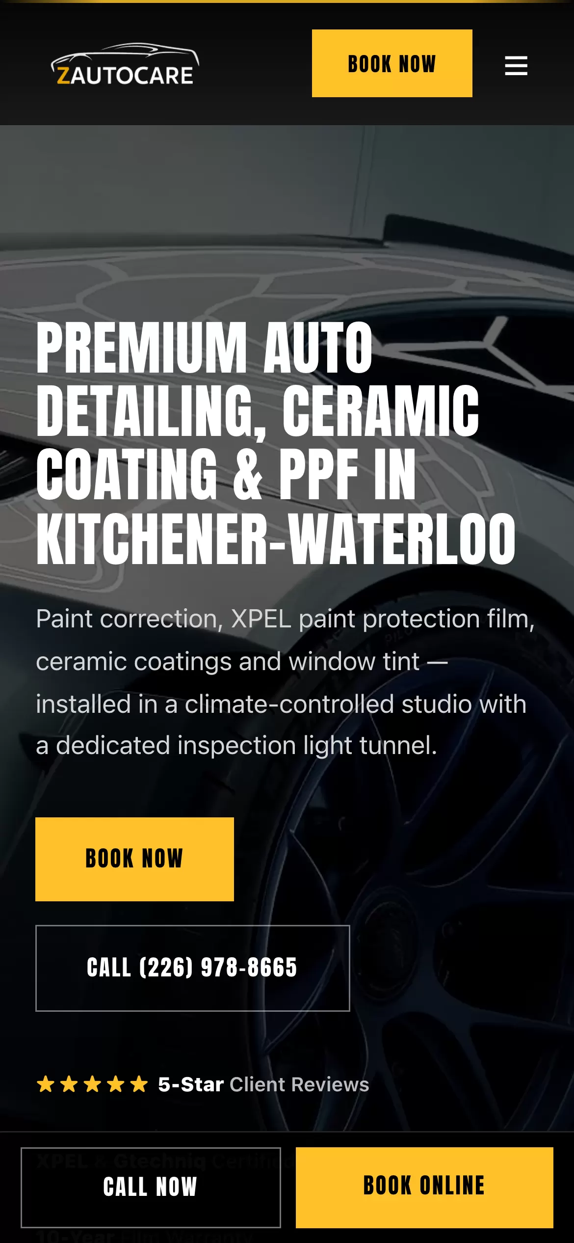 ZAutoCare — mobile homepage, built by Optimum Reach